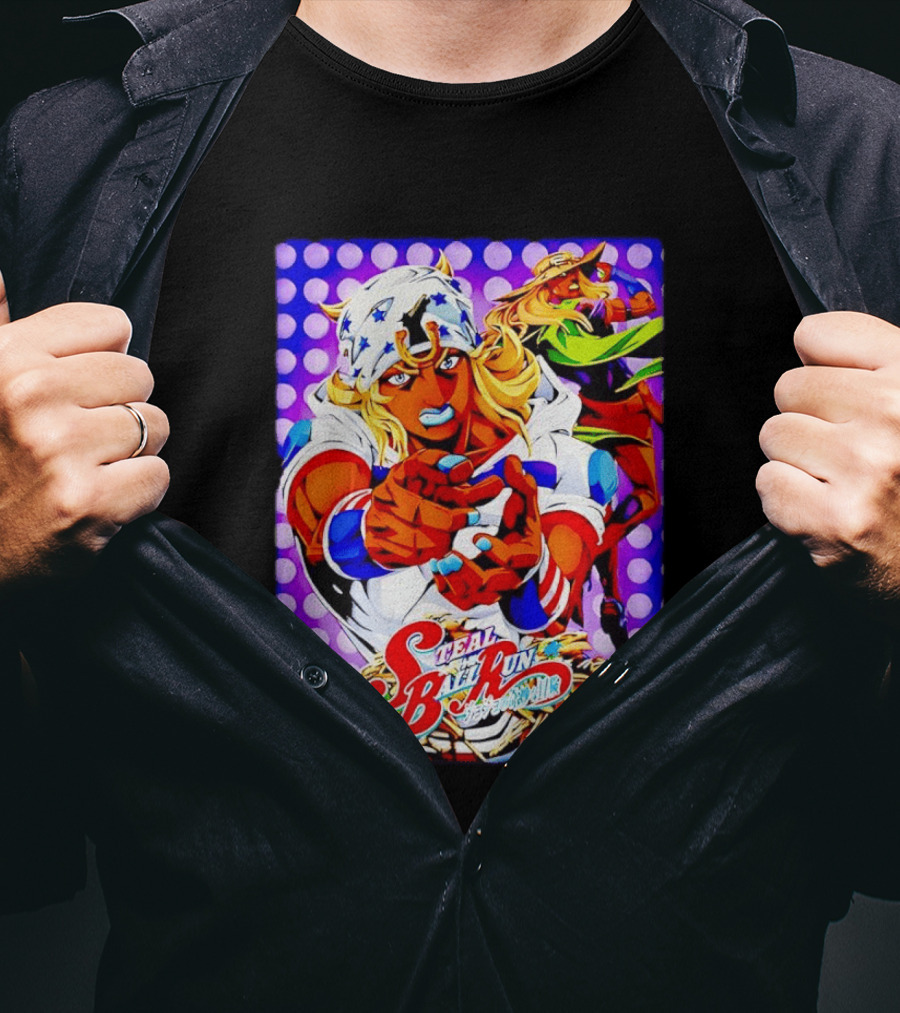 Steal Ball Run Anime JoJo's Bizarre Adventure Colorful Manga T-Shirt