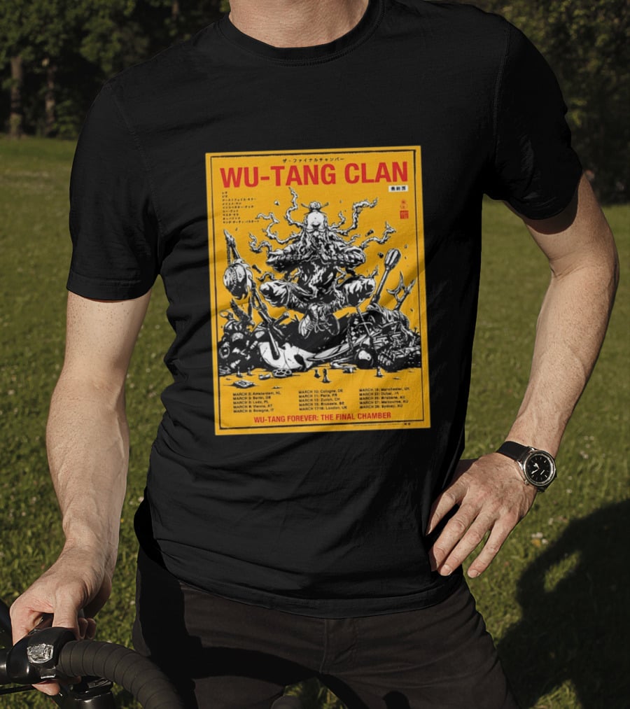 Wu Tang Clan 2026 Europe Tour Wu Tang Forever The Final Chamber Yellow T-Shirt