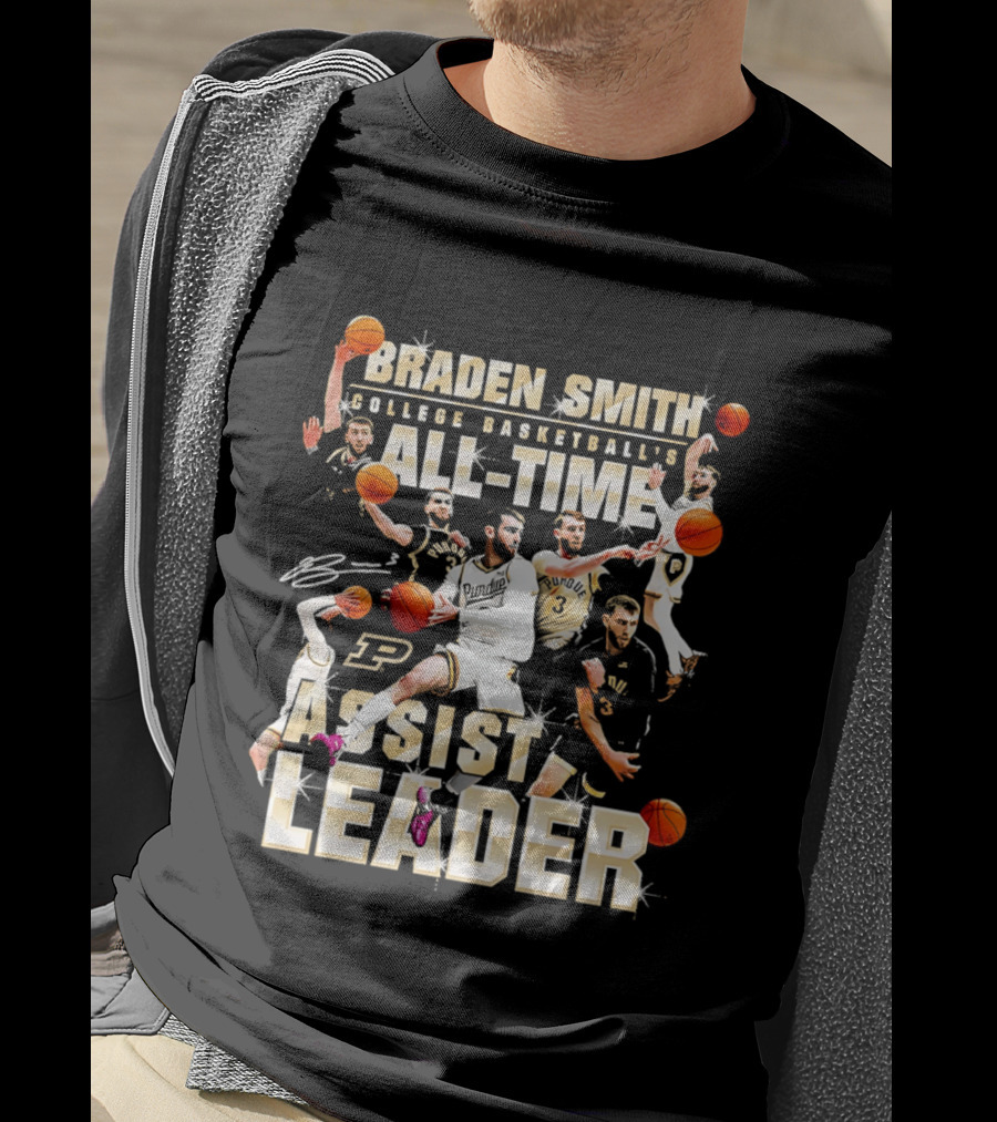 Braden Smith College Basketball's All Time Assist Leader Purdue Boilermakers T-Shirt