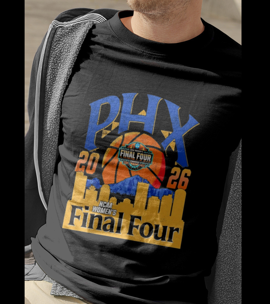 NCAA Women's Final Four Phoenix 2026 PHX City Skyline Basketball T-Shirt