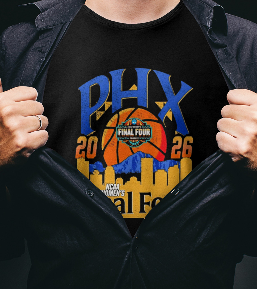 NCAA Women's Final Four Phoenix 2026 PHX City Skyline Basketball T-Shirt