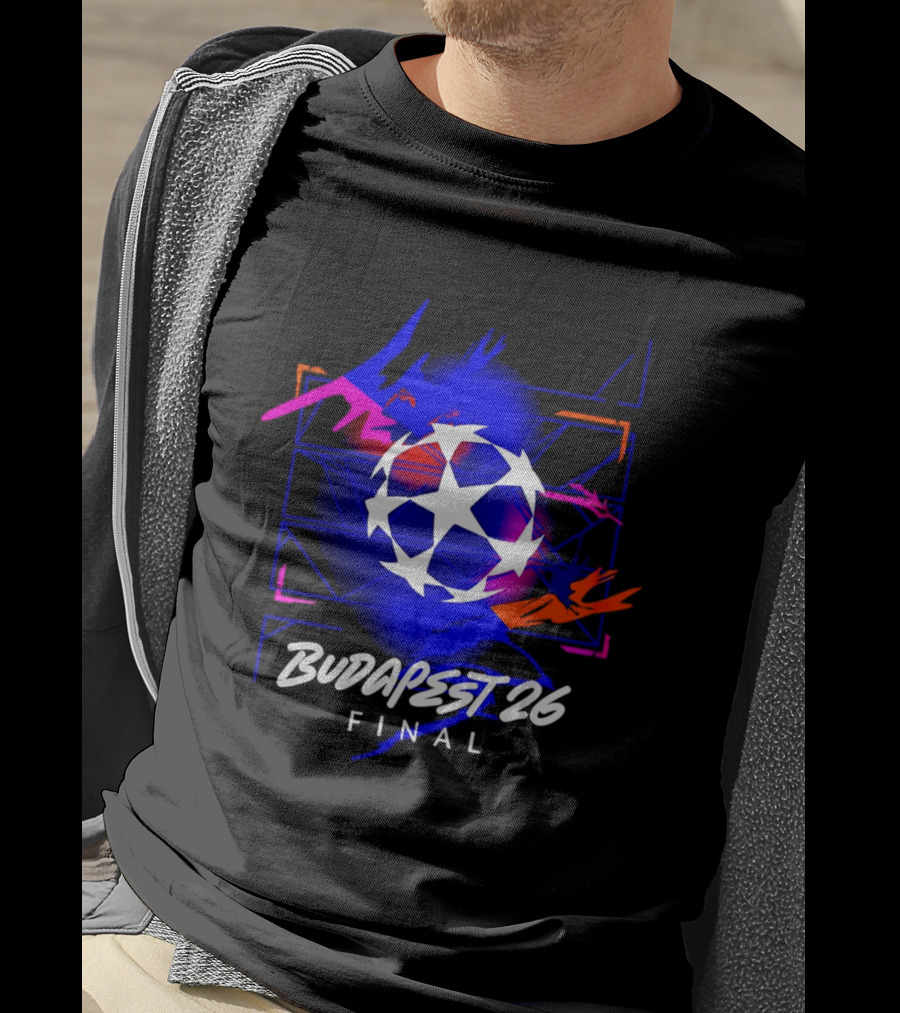 Budapest 26 Final UCL Decorative Hero Soccer Star T-Shirt