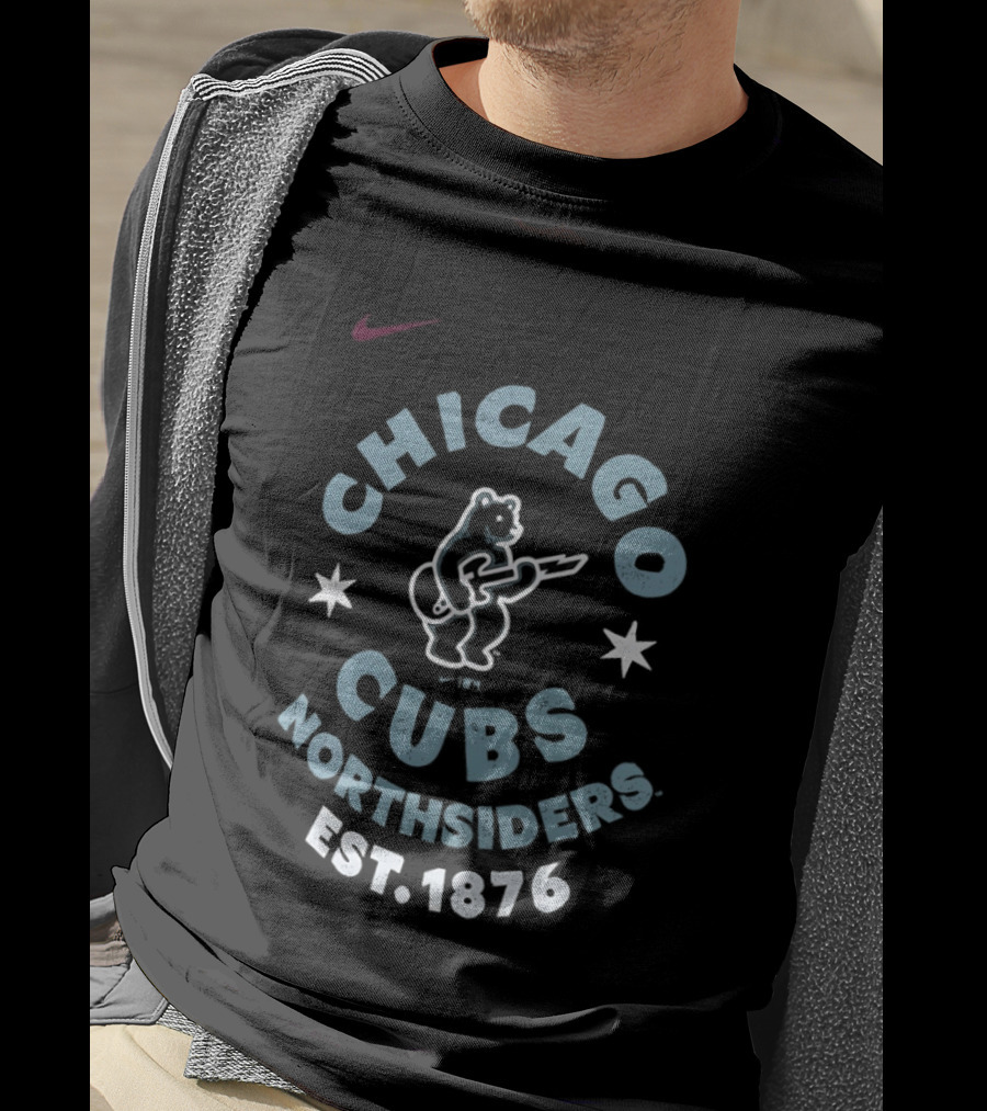 Chicago Cubs Northsiders Est 1876 Nike Logo Bear Stars T-Shirt