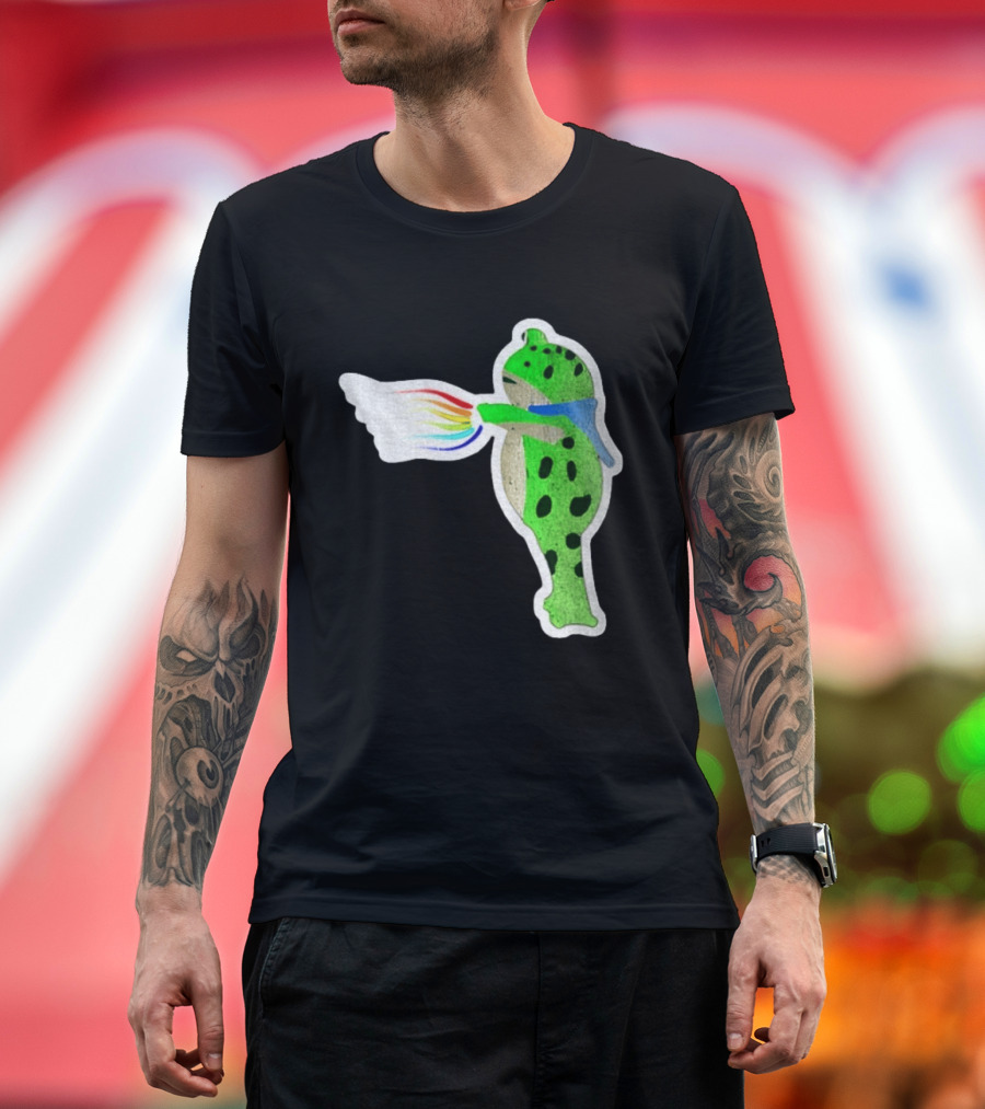 Portland Frog Holding Rainbow Flag LGBT Pride Anti Maga Protest T-Shirt