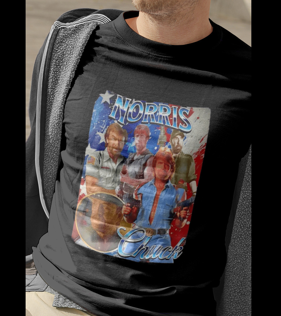 Chuck Norris Walker Texas Ranger Way Of The Dragon American Flag T-Shirt