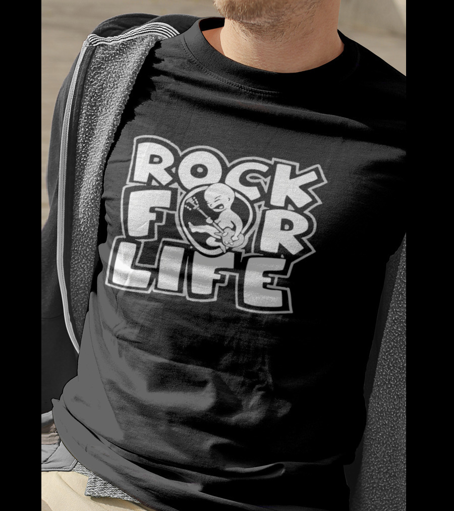 Rock For Life Skeleton Guitarist T-Shirt