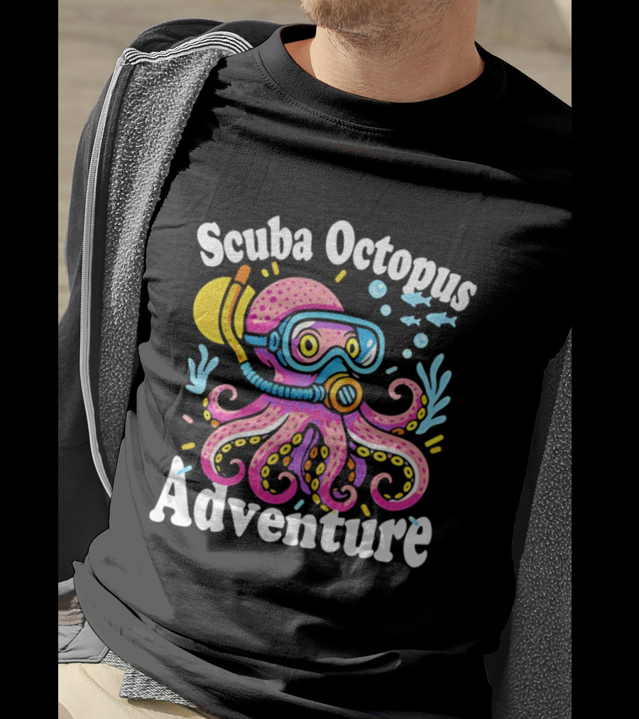 Scuba Octopus Adventure Snorkeling Deep Sea Journey T-Shirt