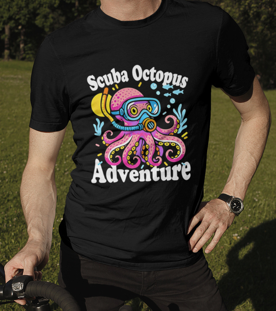 Scuba Octopus Adventure Snorkeling Deep Sea Journey T-Shirt