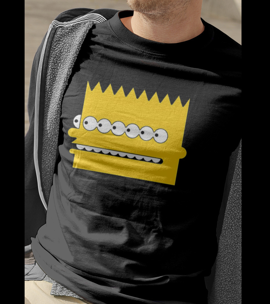 Simps Multi Mult Bart Yellow Silhouette Cartoon Eyes T-Shirt