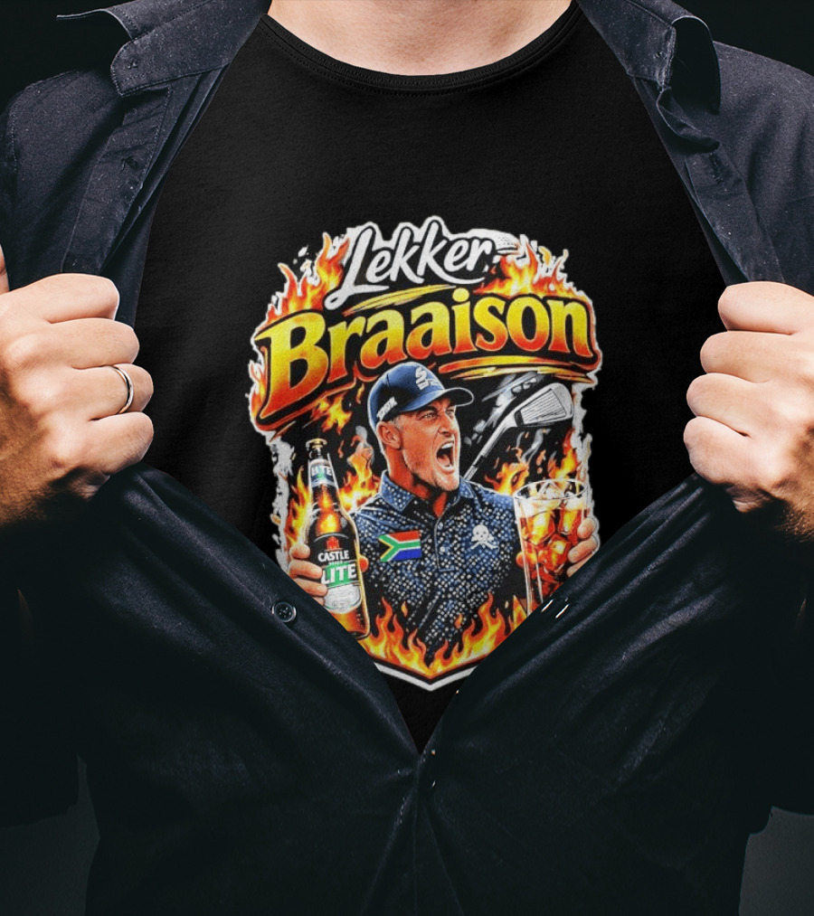 Lekker Braaison Bryson DeChambeau Castle Lite South Africa Golf T-Shirt