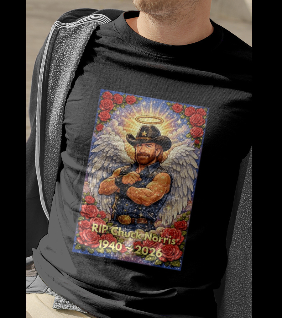 RIP Chuck Norris Angelic Cowboy Tribute 1940 2026 T-Shirt