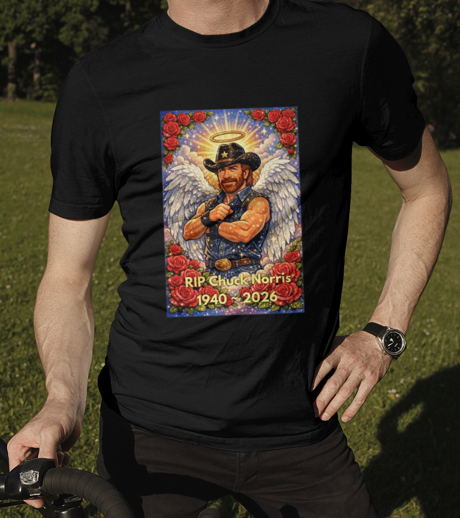 RIP Chuck Norris Angelic Cowboy Tribute 1940 2026 T-Shirt