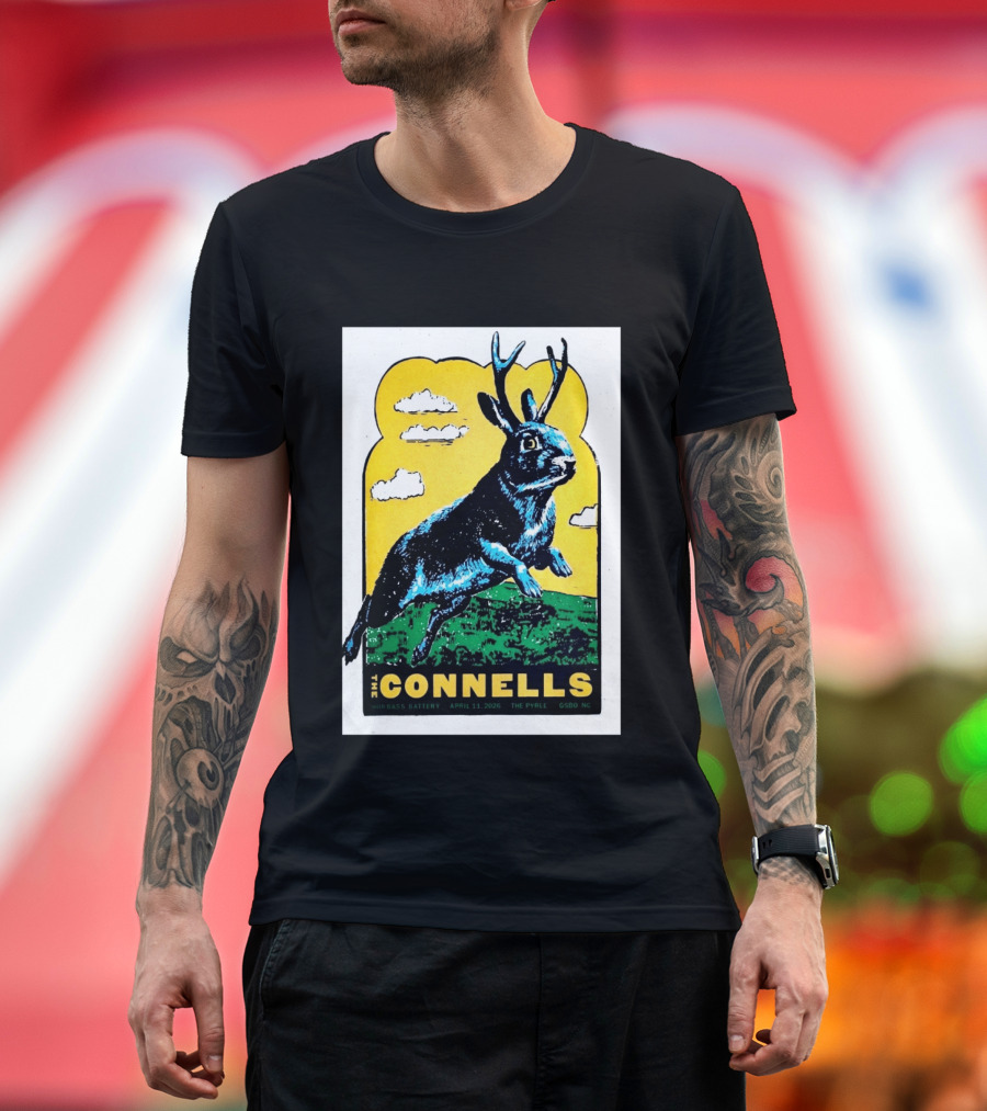 The Connells April 11 2026 The Pyrle Greensboro NC With Bass Battery Jackalope T-Shirt