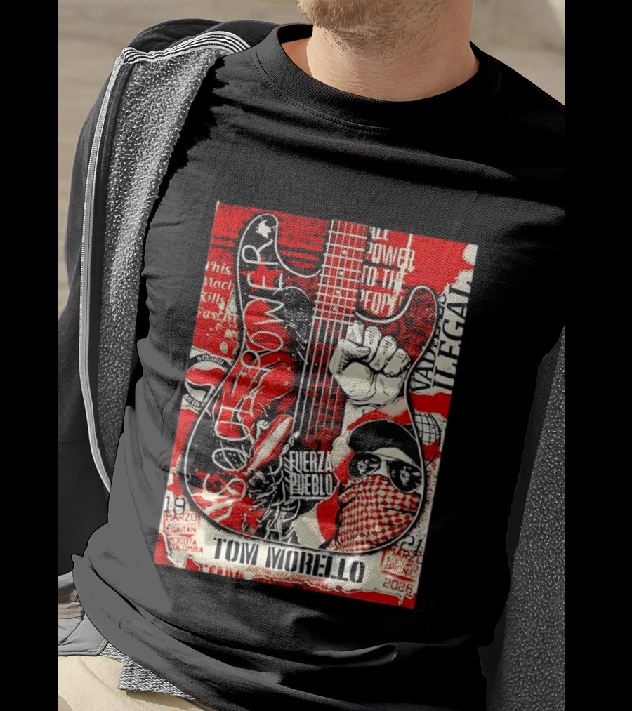 Tom Morello Soul Power Bogota Colombia March 19 21 2026 Fuerza Del Pueblo T-Shirt