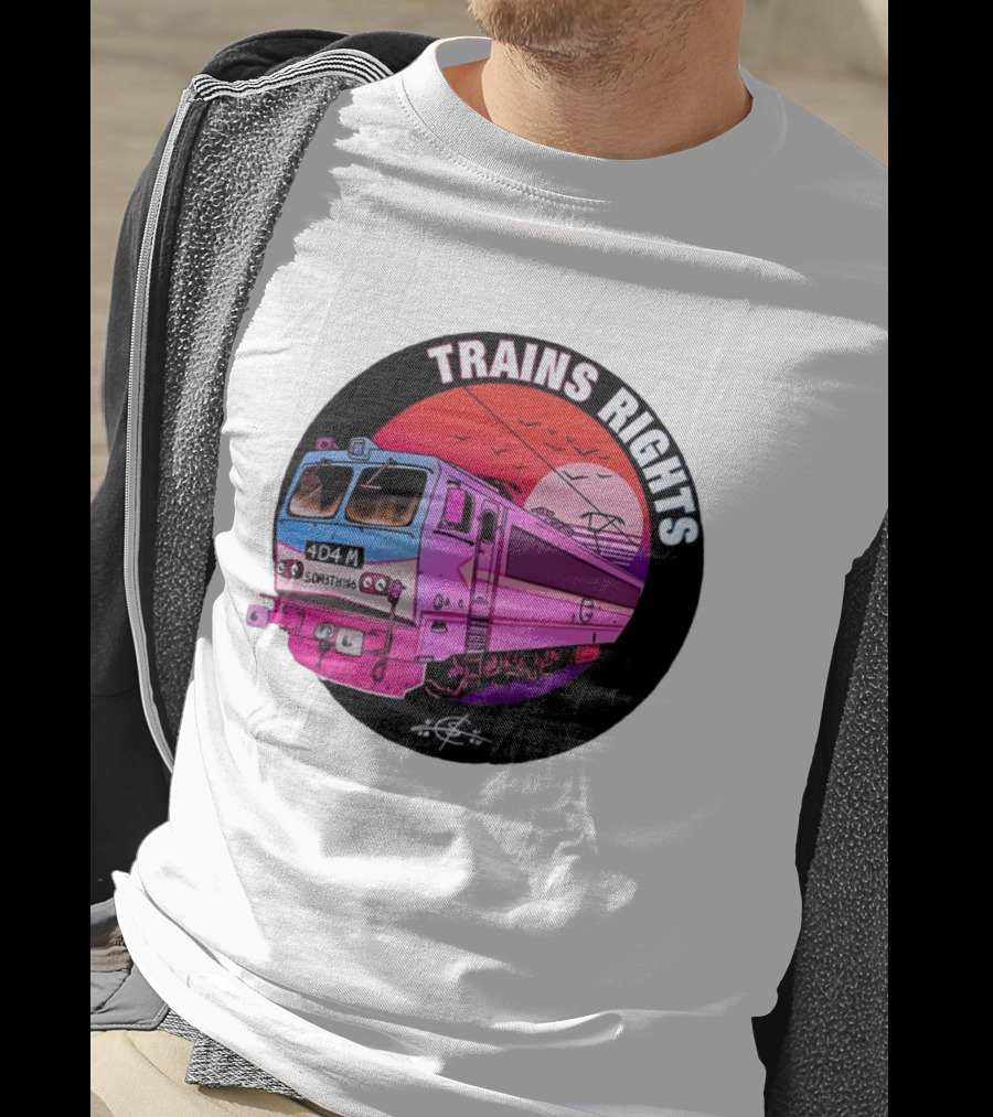 4D4M Something Trains Rights Sunset Train T-Shirt