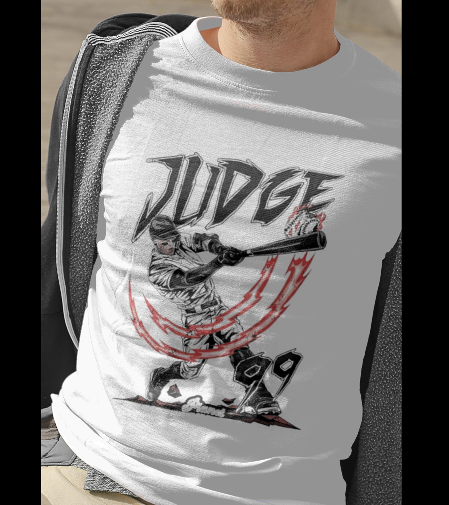 Aaron Judge 99 Yankees Baseball Power Swing Flame T-Shirt