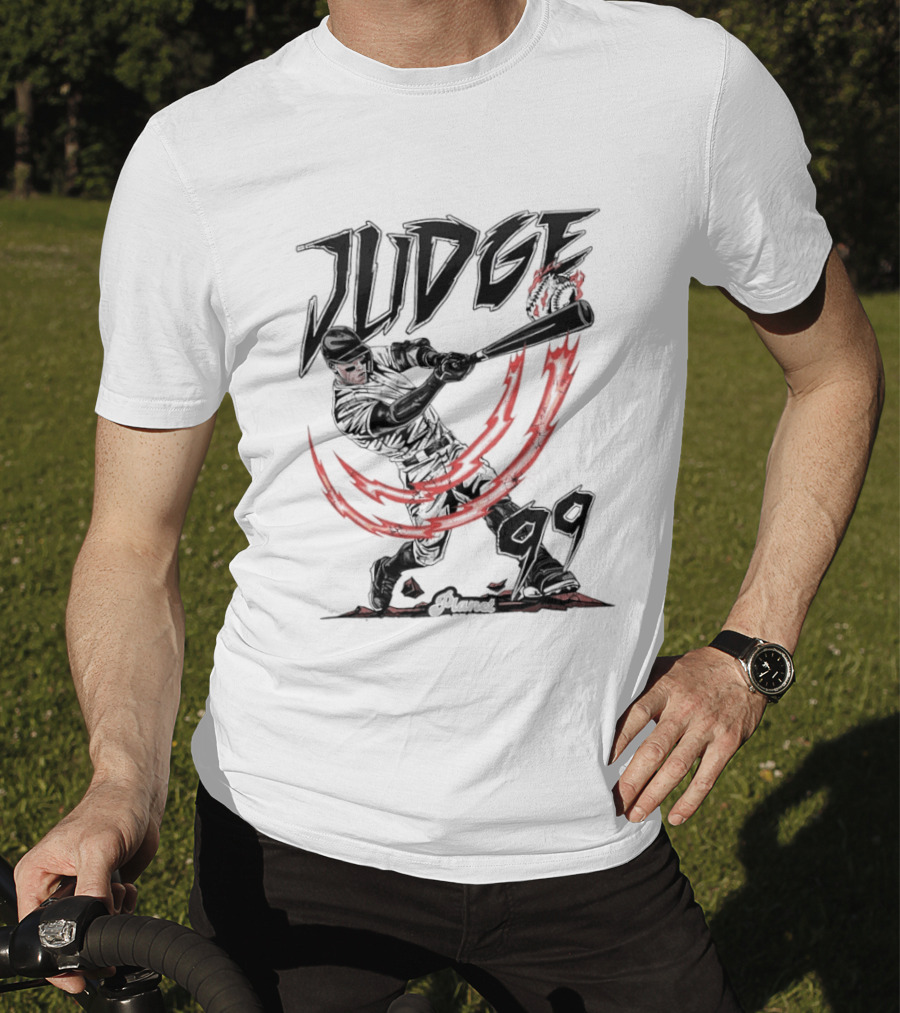 Aaron Judge 99 Yankees Baseball Power Swing Flame T-Shirt