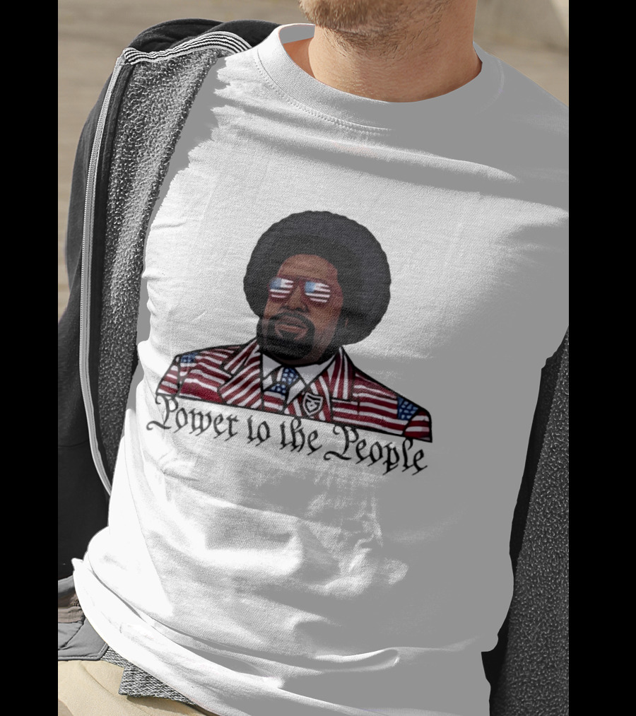 Afro Man American Flag Suit Power To The People T-Shirt