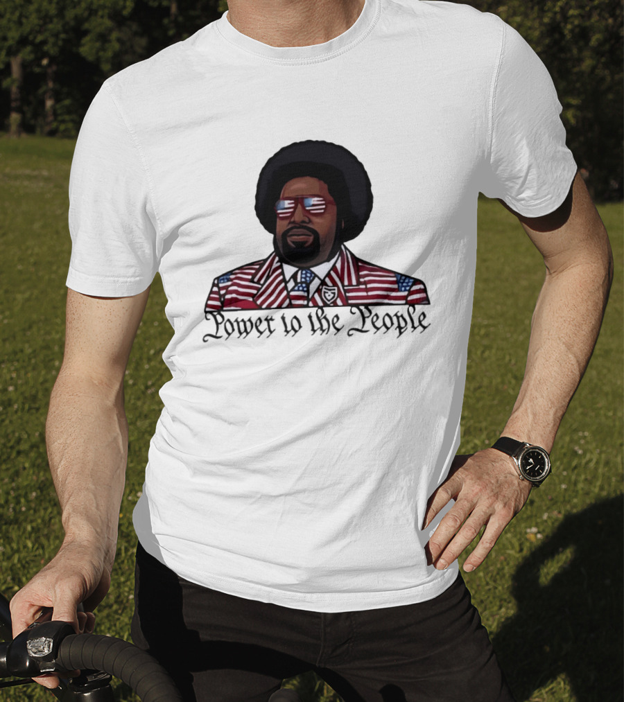 Afro Man American Flag Suit Power To The People T-Shirt