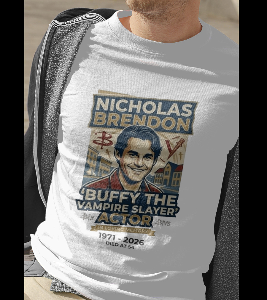 Nicholas Brendon Buffy The Vampire Slayer Actor In Loving Memory 1971 2023 T-Shirt