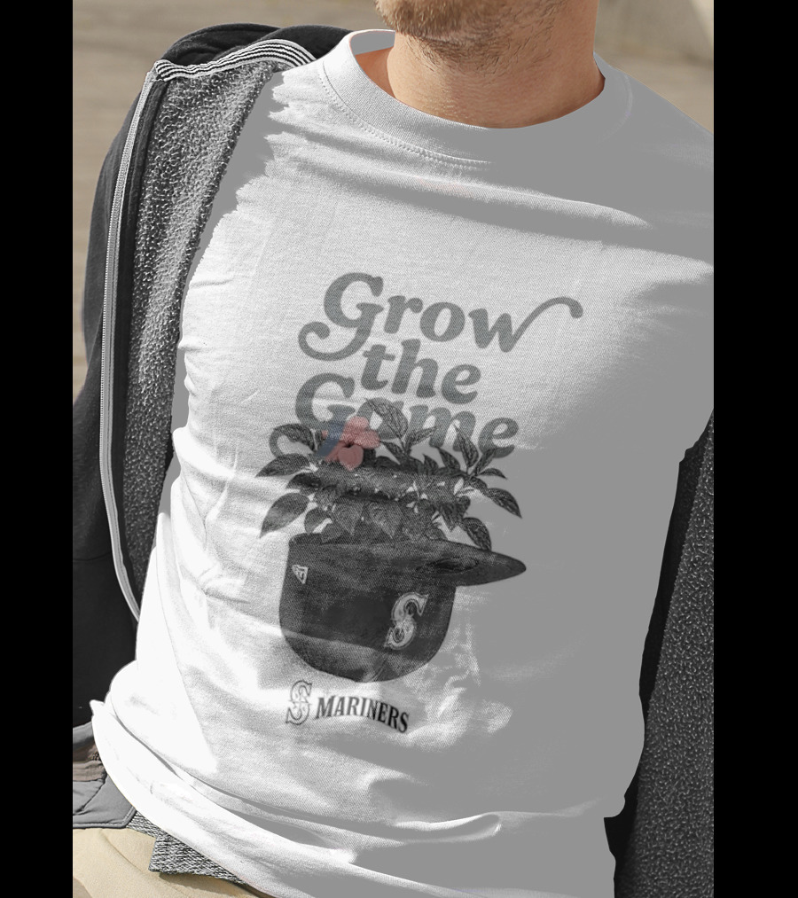 Seattle Mariners Grow The Game Hat With Flower Planting Visual T-Shirt