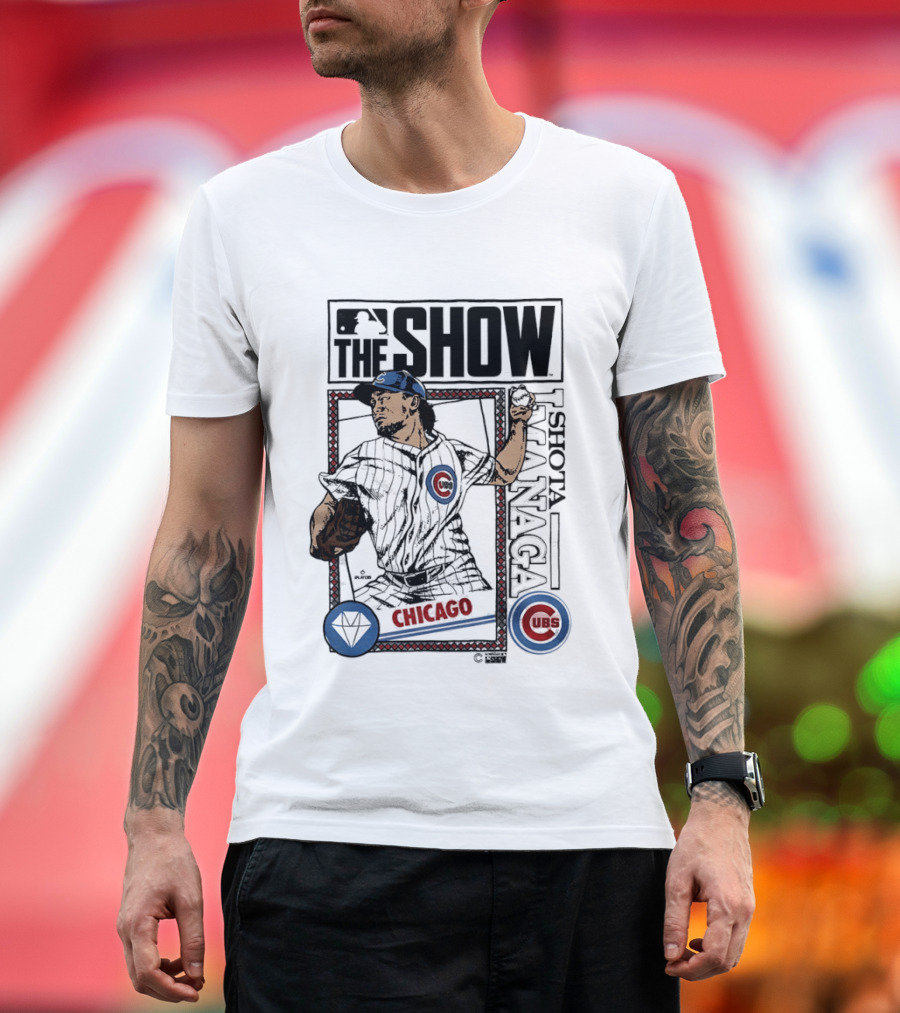 MLB The Show Shota Imanaga 18 Chicago Cubs Caricature T-Shirt