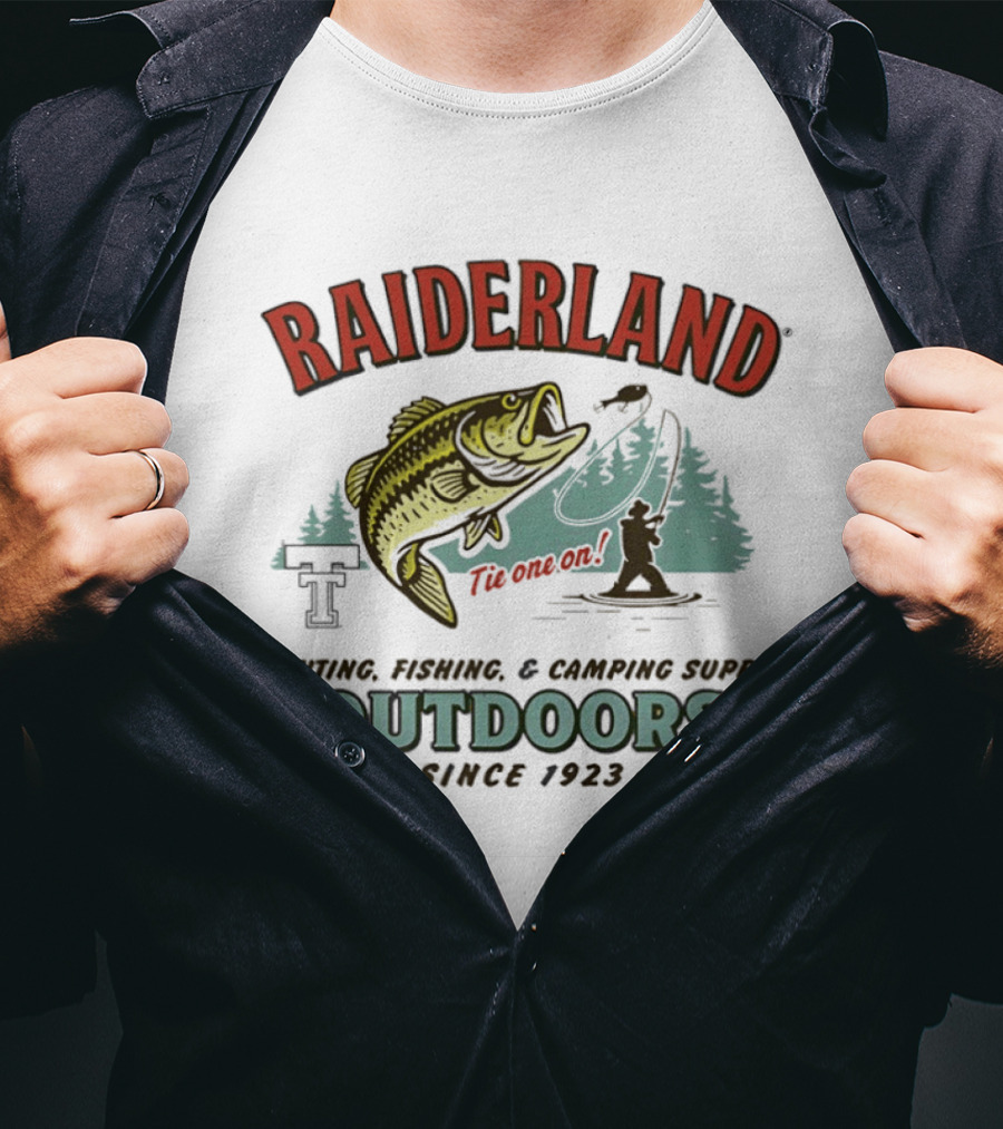 Texas Tech Red Raiders Raiderland Outdoors Hunting Fishing Camping Since 1923 T-Shirt