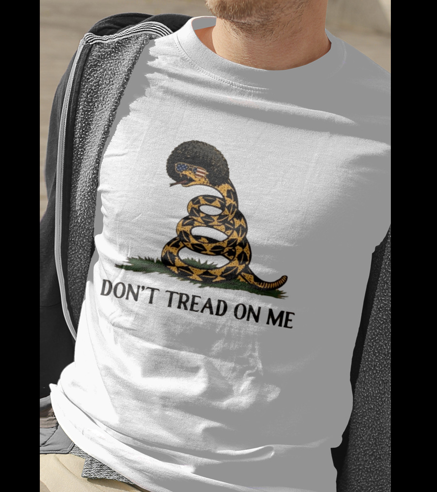 Don't Tread On Me American Flag Afro Snake T-Shirt