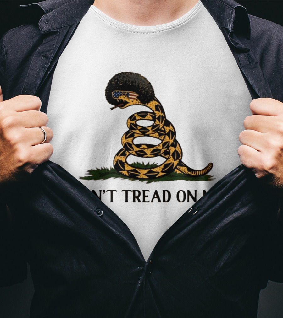 Don't Tread On Me American Flag Afro Snake T-Shirt