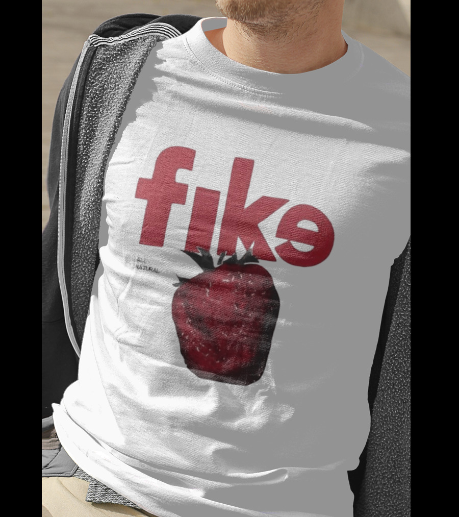 Fike All Natural Strawberry Red Bold Fresh Fruit T-Shirt