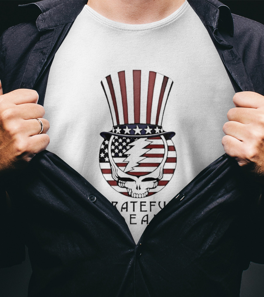 Grateful Dead USA Skull Uncle Sam Stars Stripes Flag 250th Anniversary T-Shirt