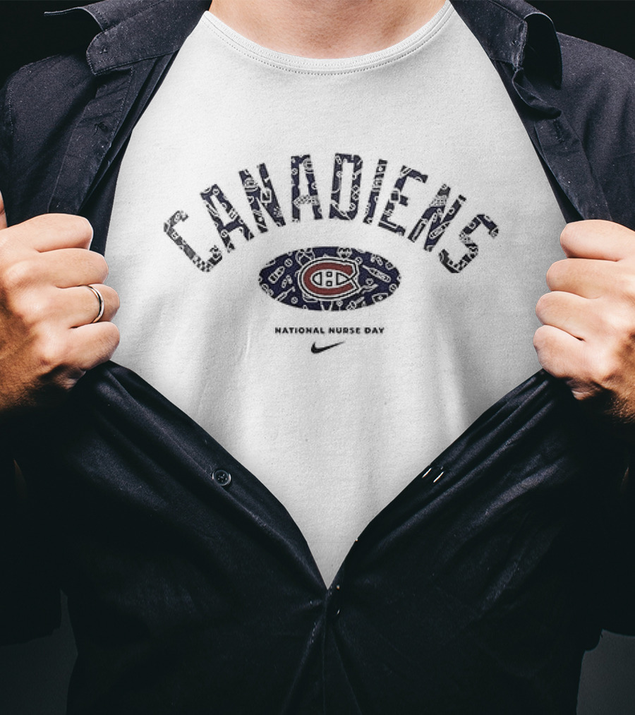 Montreal Canadiens Nurse Appreciation Month It's A Work Of Heart DNA T-Shirt