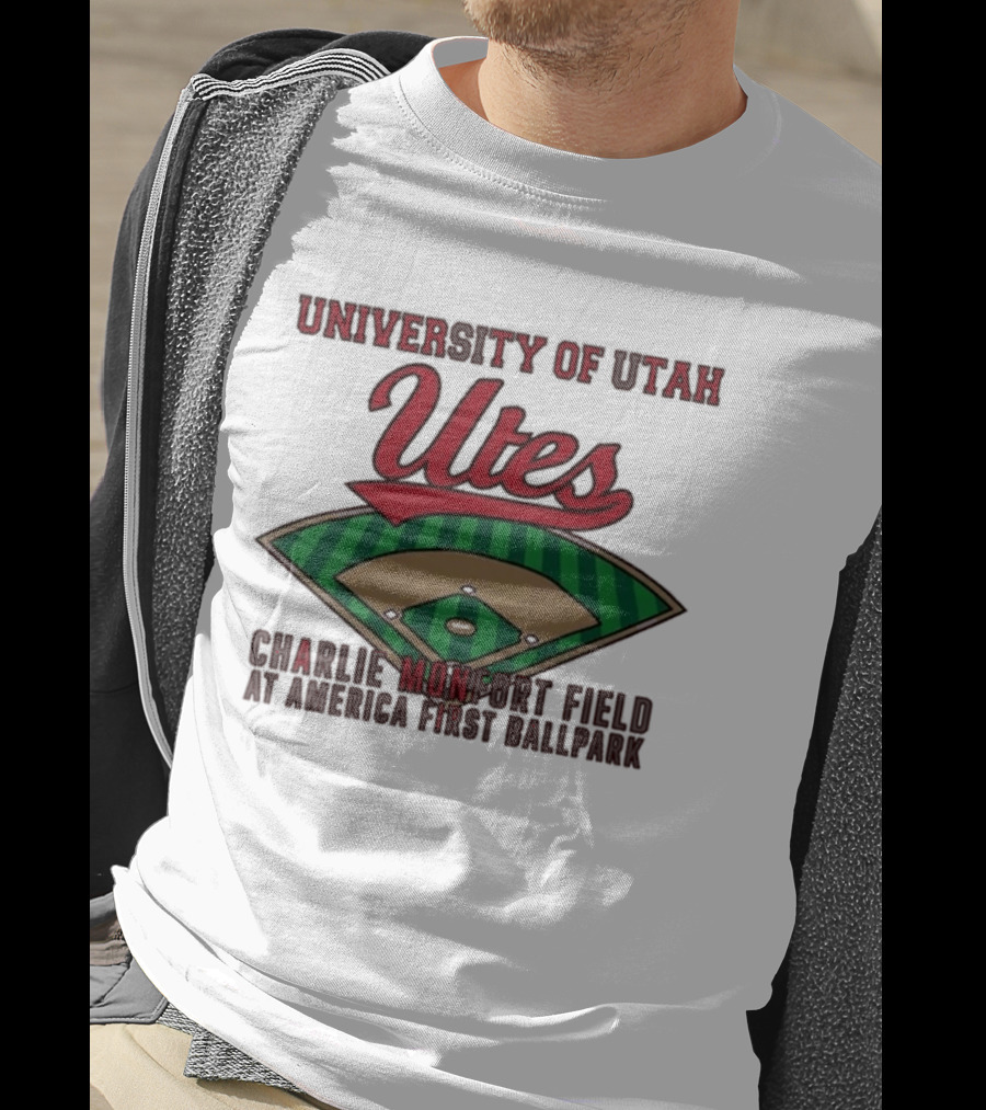 University Of Utah Utes Charlie Monfort Field Baseball America First Ballpark T-Shirt