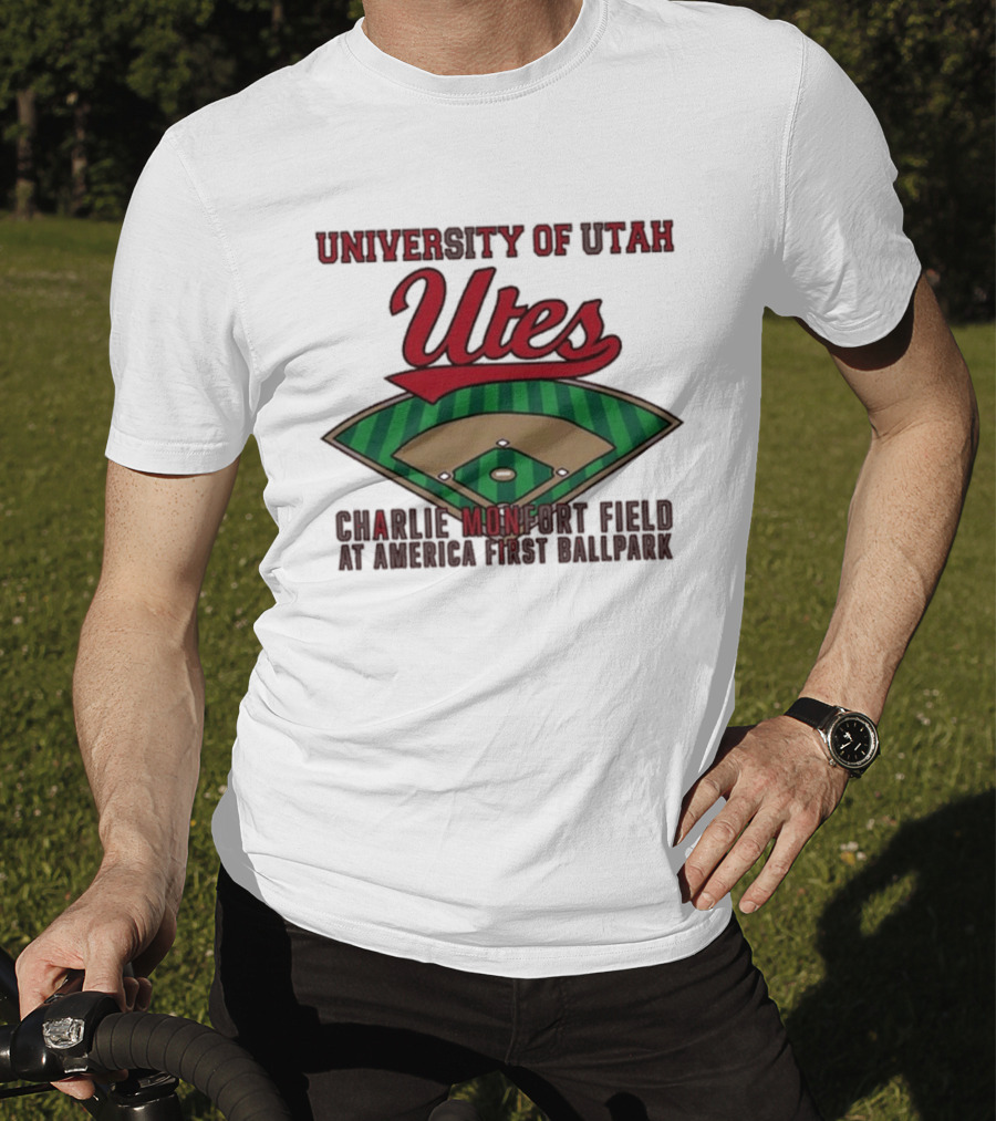 University Of Utah Utes Charlie Monfort Field Baseball America First Ballpark T-Shirt