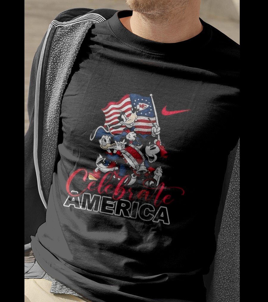 Kansas City Chiefs Mickey Mouse Celebrate America 250th Anniversary Nike T-Shirt