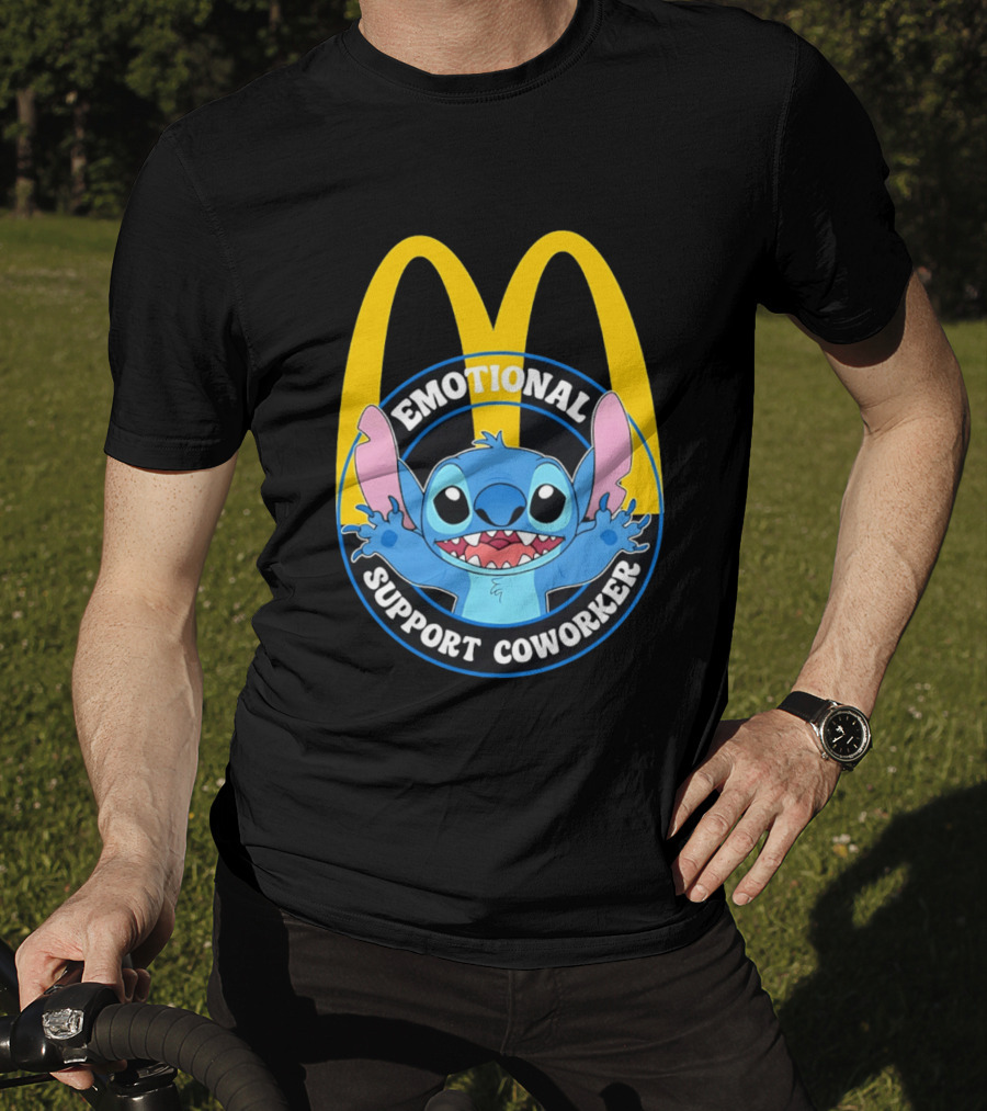 McDonald's Emotional Support Coworker Stitch T-Shirt