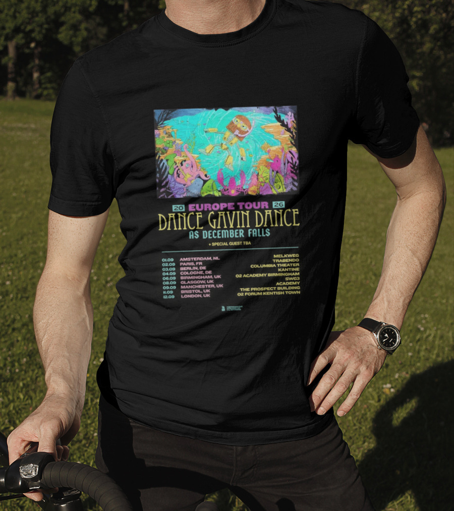 Dance Gavin Dance As December Falls 2026 UK EU Tour Schedule Dates T-Shirt