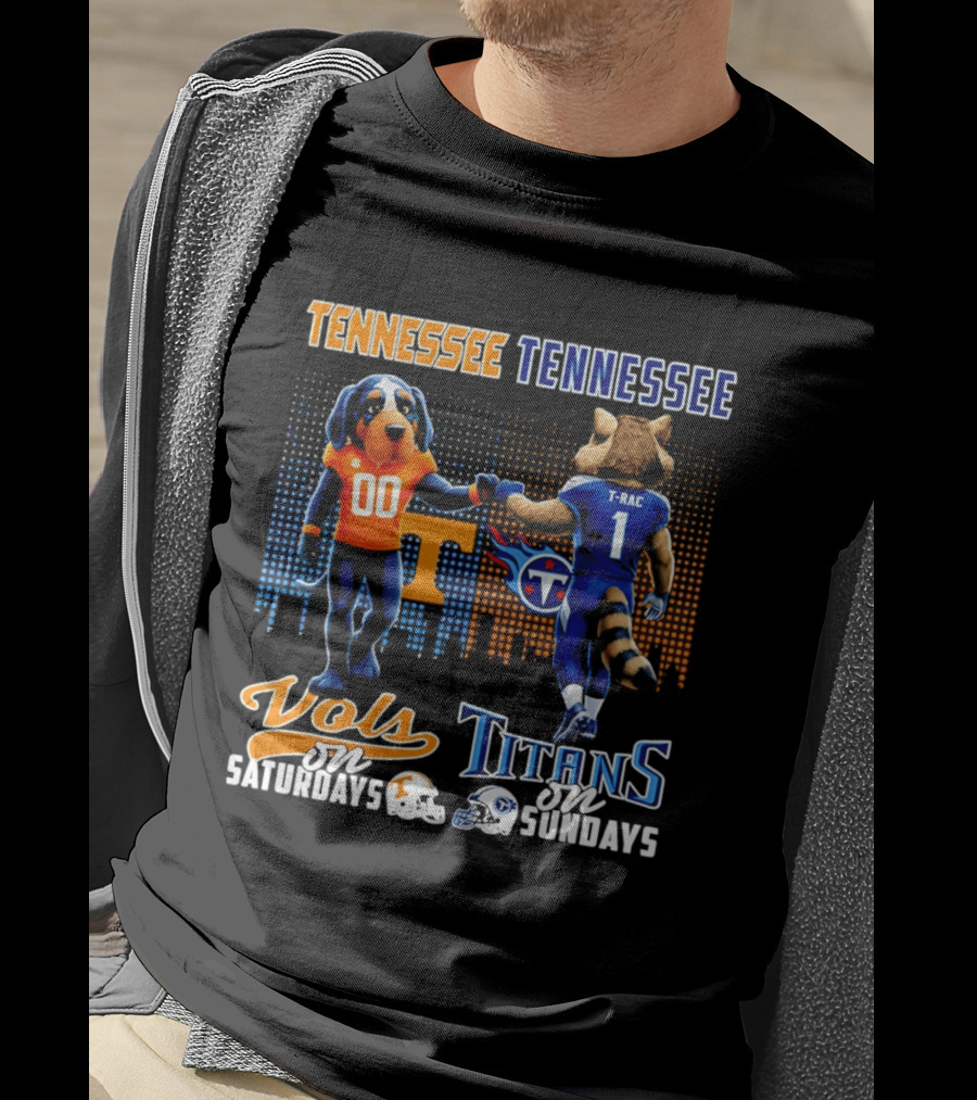 Tennessee Vols On Saturdays Titans On Sundays City Skyline T-Shirt