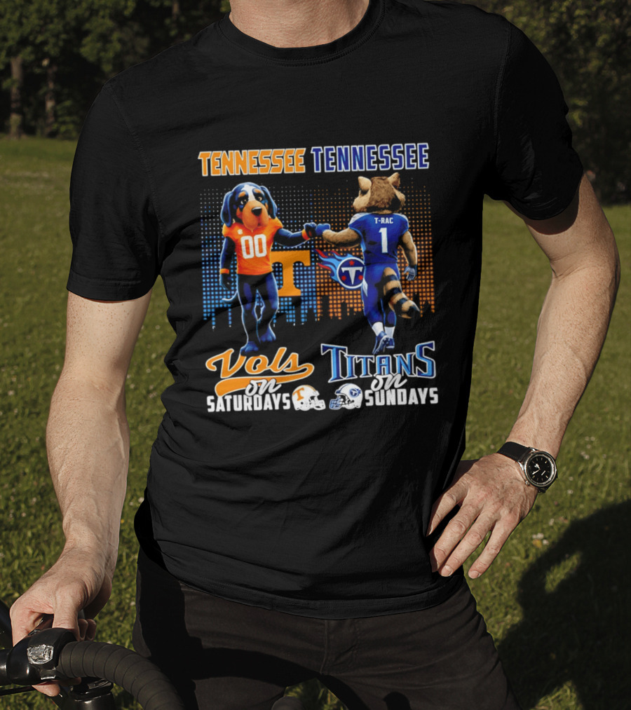 Tennessee Vols On Saturdays Titans On Sundays City Skyline T-Shirt