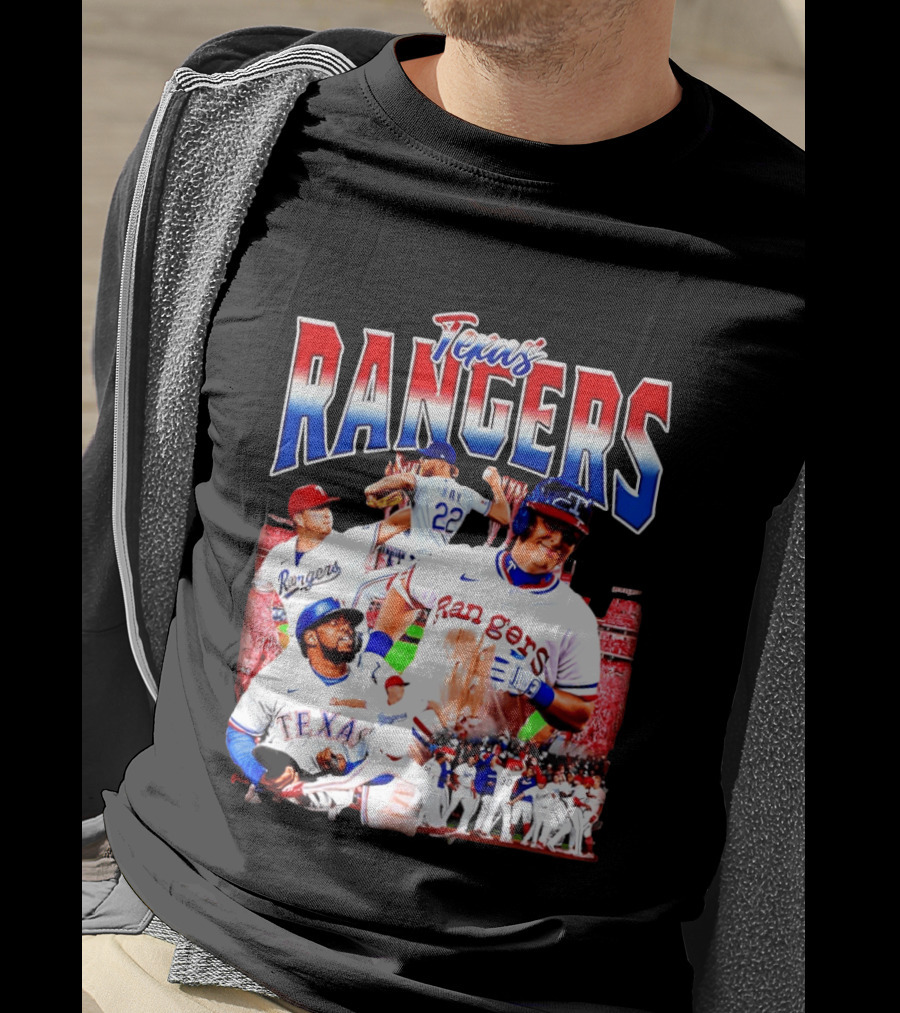 Texas Rangers Celebrate Baseball Team Collage 2025 T-Shirt