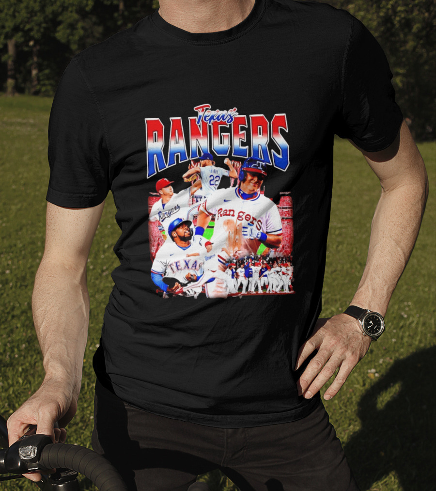 Texas Rangers Celebrate Baseball Team Collage 2025 T-Shirt