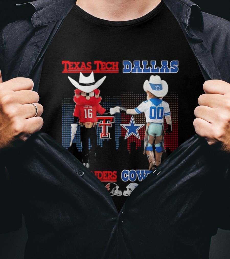 Texas Tech Red Raiders Saturdays Dallas Cowboys Sundays Skyline T-Shirt