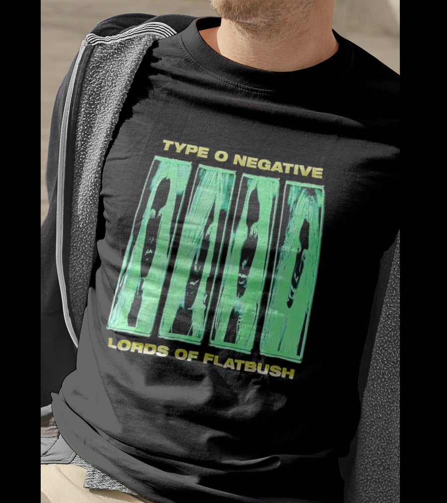 Type O Negative Lords Of Flatbush Distorted Woodgrain Faces T-Shirt