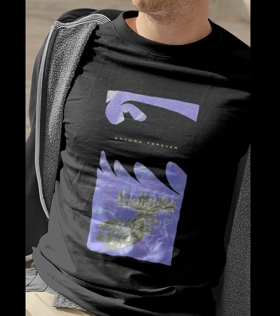 Photos Of A Batman Forever Gotham City Skyline Batmobile T-Shirt