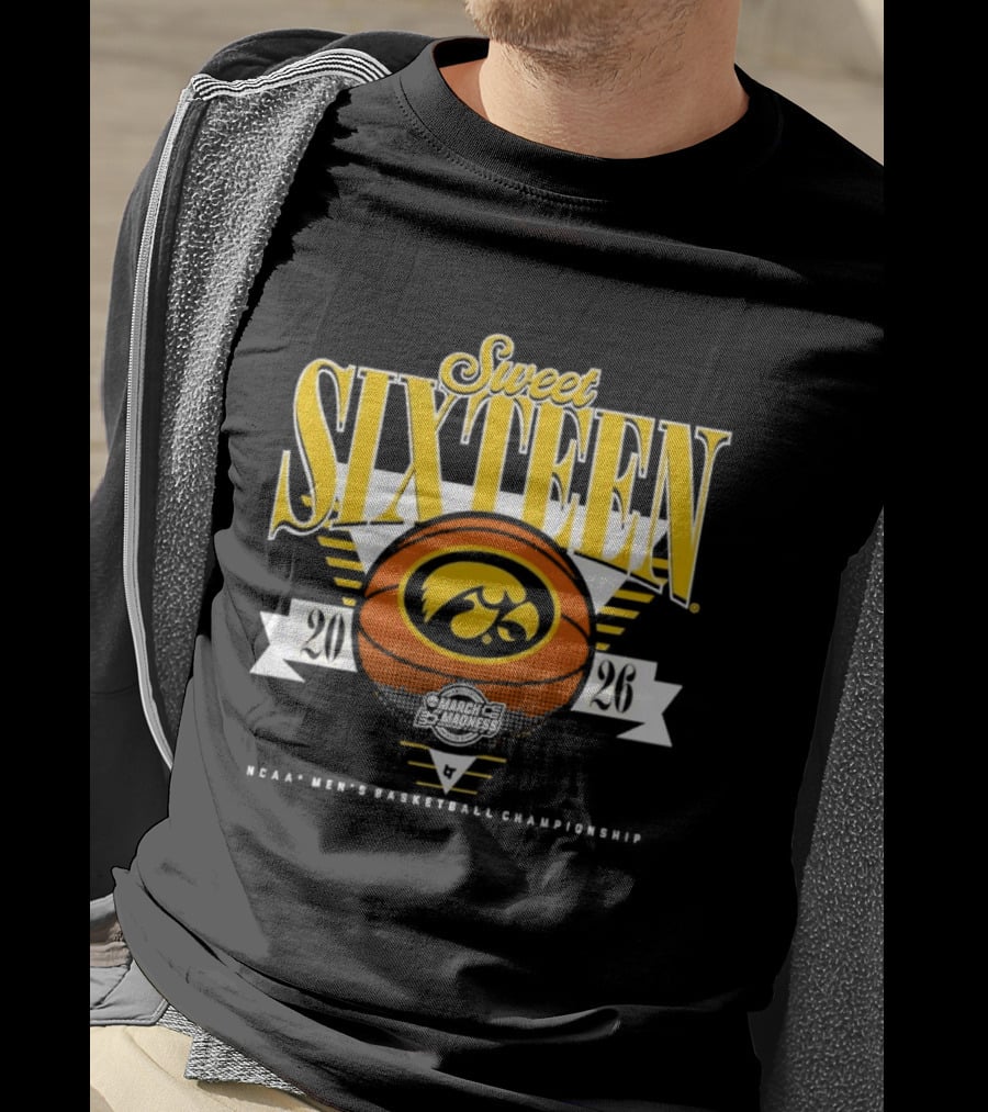 Iowa Hawkeyes NCAA MBB 2026 Sweet Sixteen Basketball Championship T-Shirt