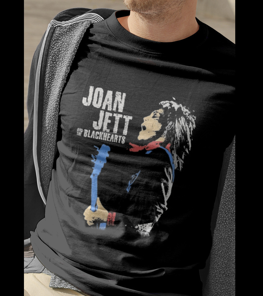 Joan Jett And The Blackhearts Vibrant Guitar Artwork Rock Fashion T-Shirt