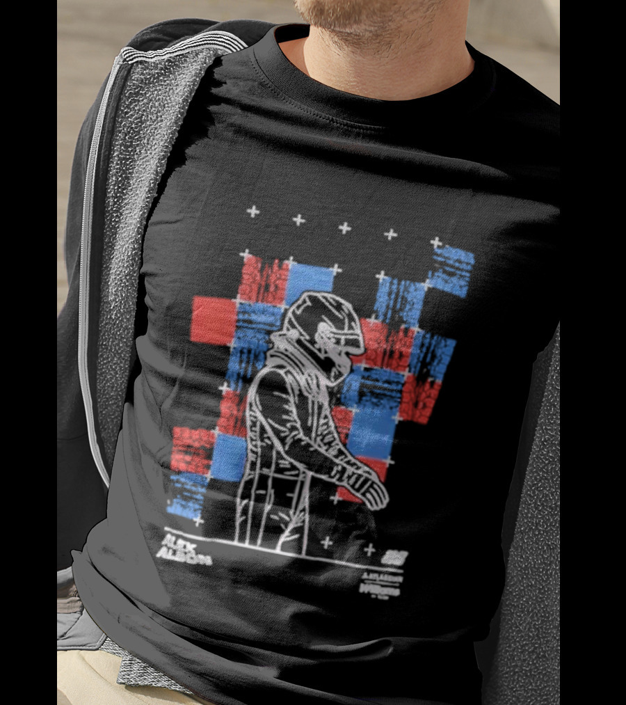 Rokit Williams Racing Reflo Alex Albon Racing Suit And Helmet Red Blue White T-Shirt