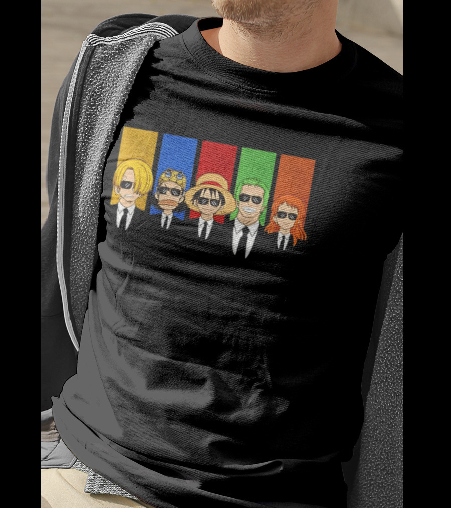 Reservoir Pirates One Piece Anime Characters Mashup Luffy Zoro Nami Sanji Usopp T-Shirt