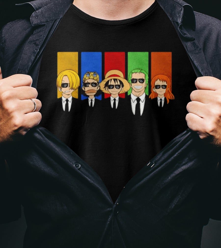 Reservoir Pirates One Piece Anime Characters Mashup Luffy Zoro Nami Sanji Usopp T-Shirt