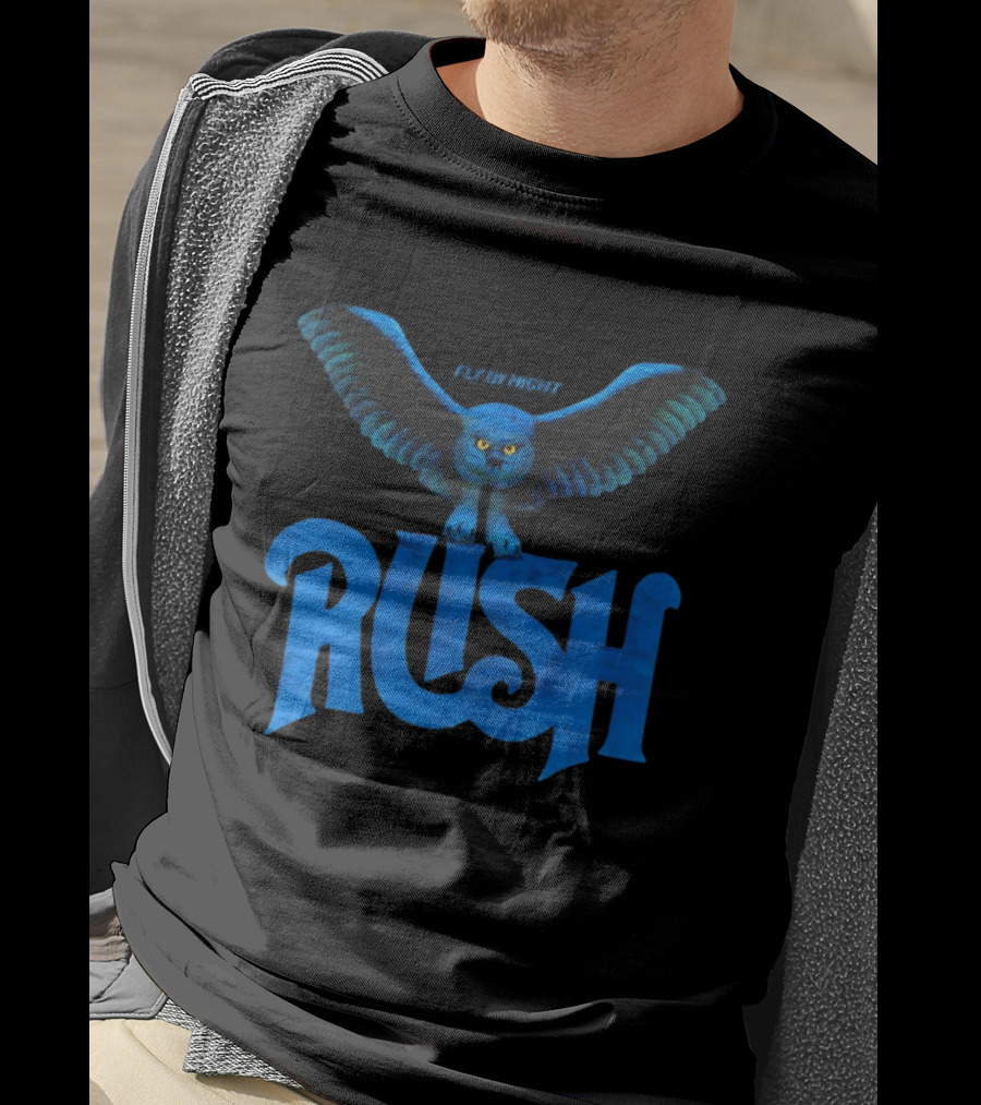 Rush Fly By Night Owl Album Art Iconic Rock Band T-Shirt